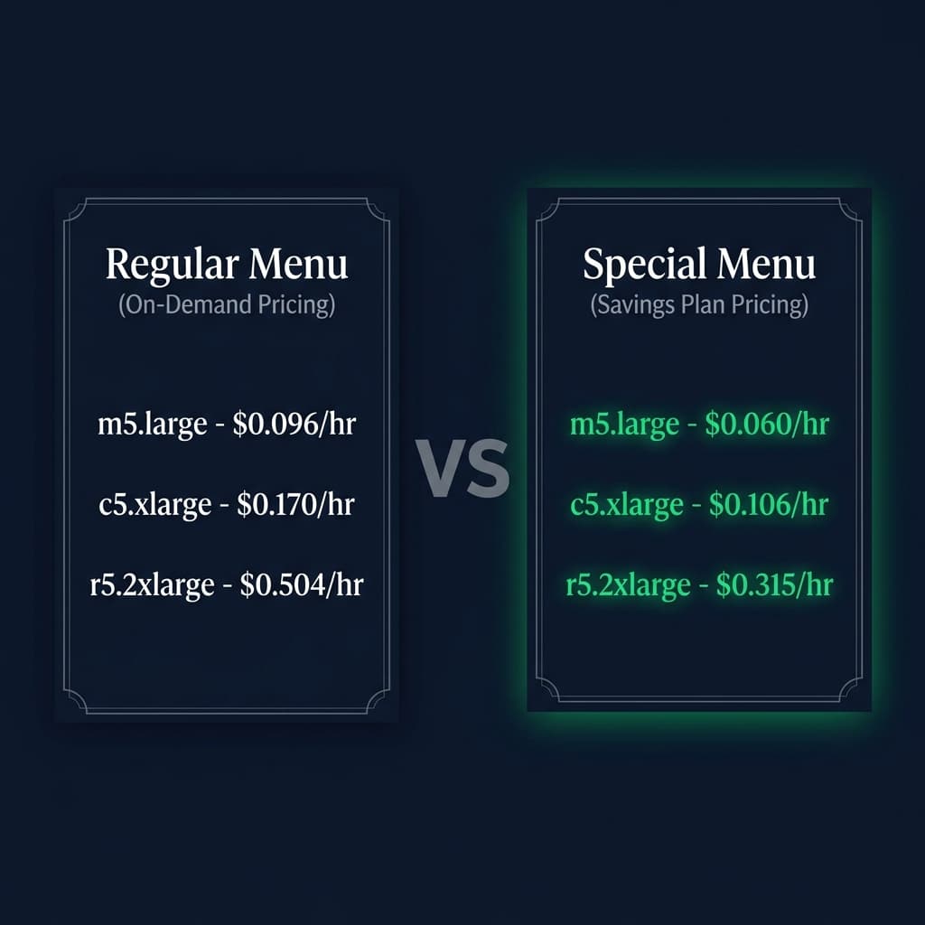 Regular Menu vs Special Menu pricing comparison